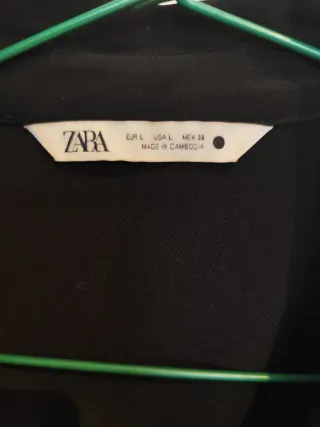 Camisa Zara Flecos Negra Talla L