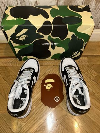 BAPE Zapatillas Negras y Blancas