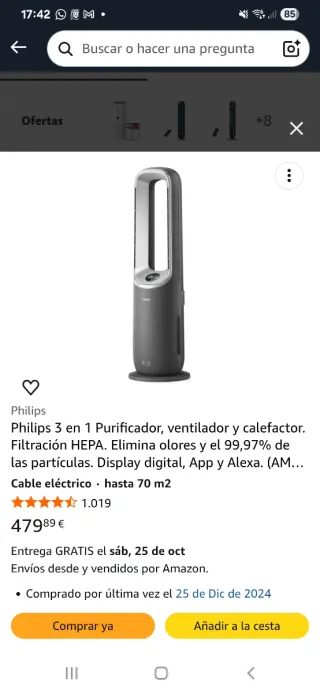 Philips Purificador, Ventilador y Calefactor 3en1