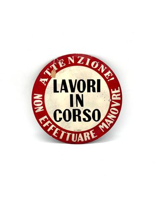 Insegna vintage Lavori in corso UAL Torino Ø30cm