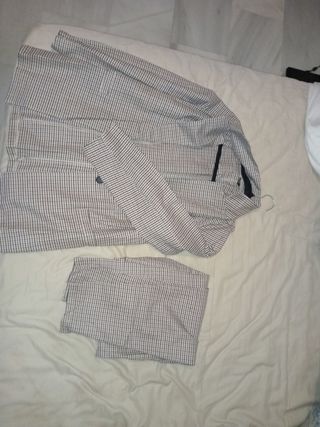 Blazer cuadros gris y blanco