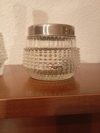 Juego tocador vintage cristal y metal