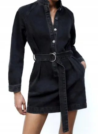 Vestido vaquero Zara negro