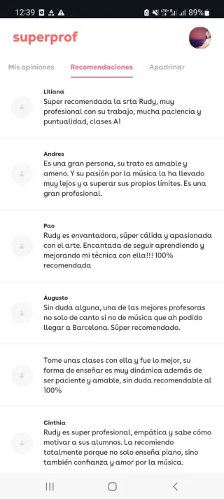 Clases de PIANO particular. Licenciada en música