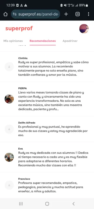 Clases de PIANO particular. Licenciada en música