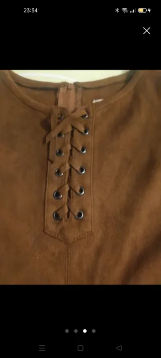 Vestido de cuero marrón para niña de 5 años
