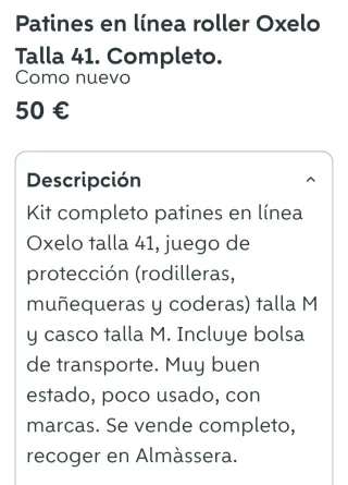Patines en línea Oxelo Talla 41