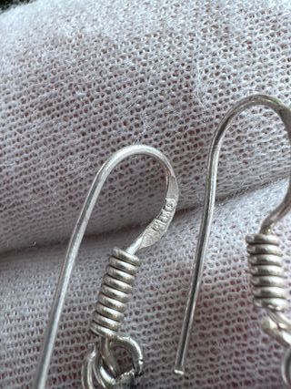 Pendientes Plata 925 con Piedra Roja