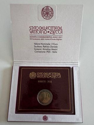 2€ Vaticano 2021 Dante Alighieri UNC