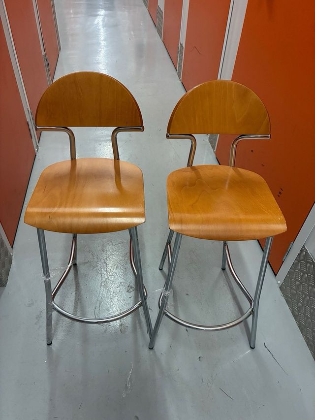 2 Taburetes Cocina Madera y Metal