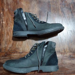 Polacchini donna nero/verde oliva