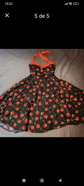 Vestido Pinup Negro con Cerezas Rojas