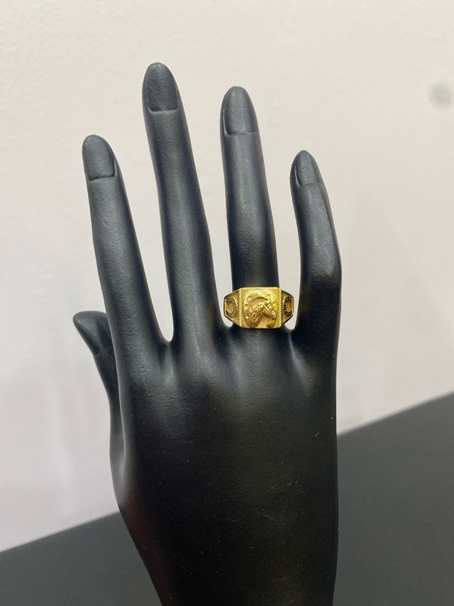Anillo Sello Oro 18k Herradura Caballo