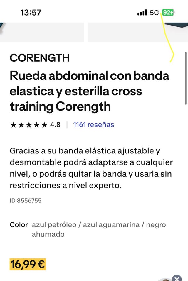 Rueda abdominal con banda elástica Corength