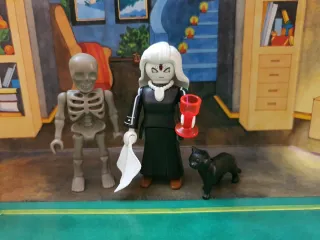 Playmobil Esqueleto, Bruja y Gato Negro