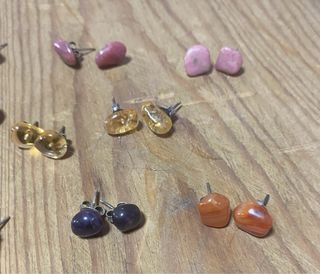 Pendientes de piedras naturales con plata 