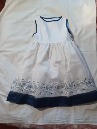 Vestito cerimonia bambina bianco e blu