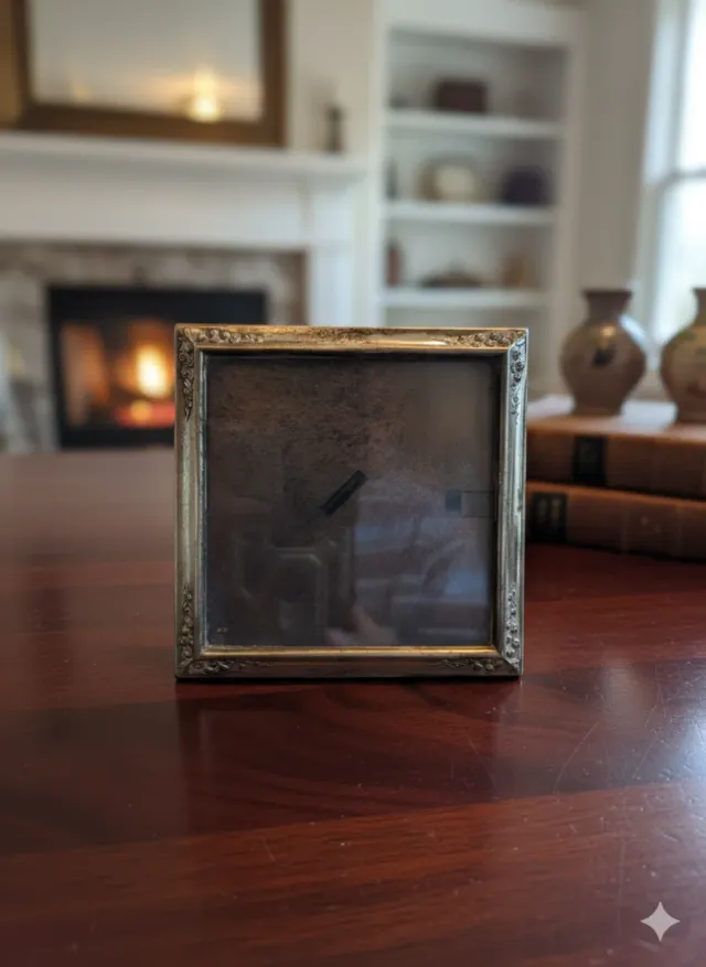 Portarretratos Vintage de plata primera ley