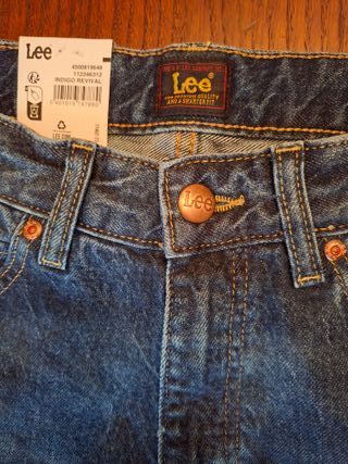 jeans donna Lee rider slim straight tg 29/35 blu 