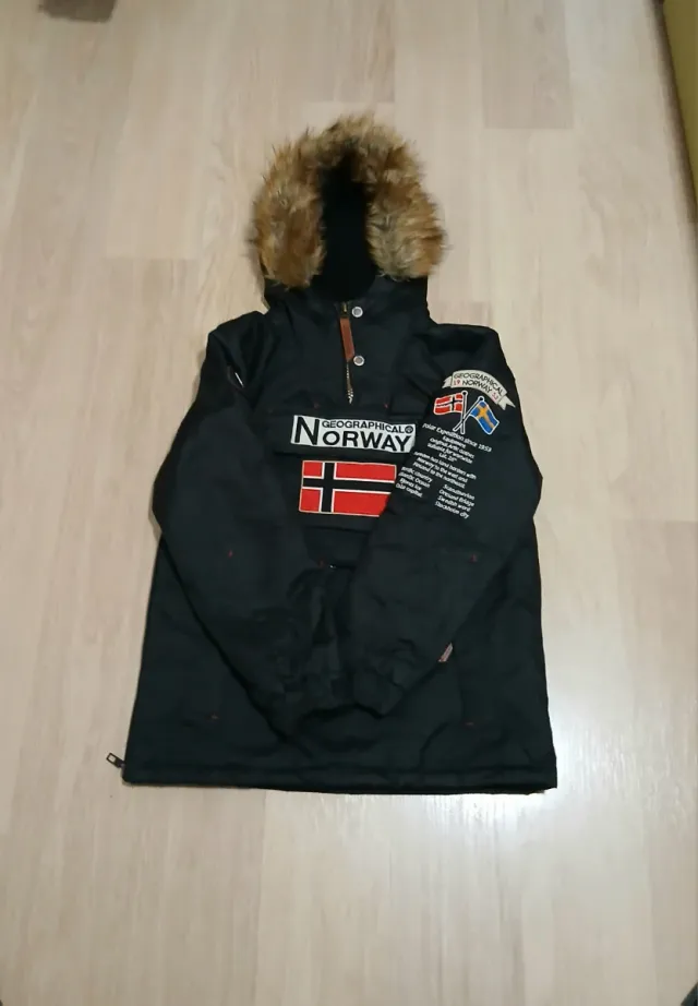 Abrigo Geographical Norway 14 Años Negro