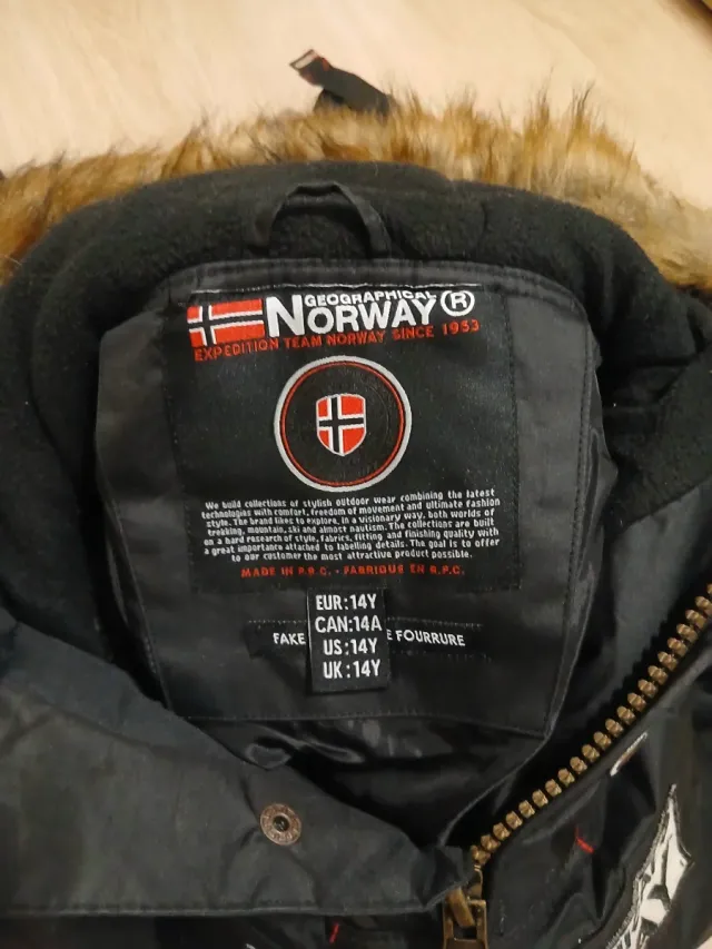 Abrigo Geographical Norway 14 Años Negro