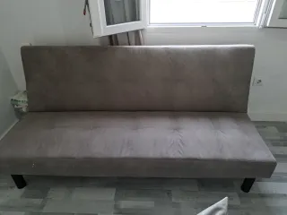 Sofá cama gris tela