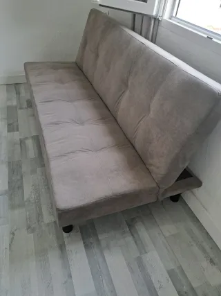 Sofá cama gris tela