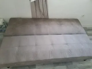 Sofá cama gris tela