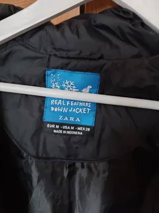 Plumífero Zara Negro Mujer Talla M