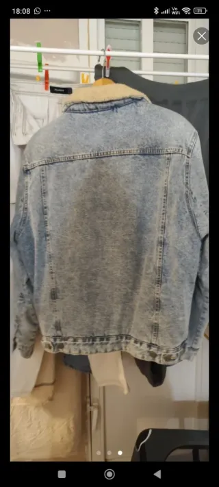 Cazadora Vaquera Pull&Bear Forrada Beige/Azul