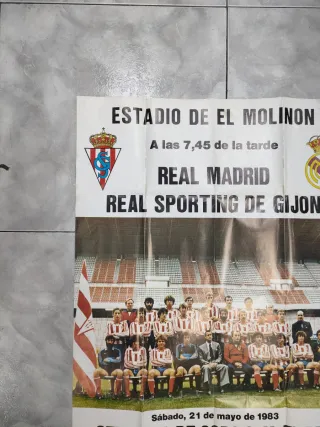 Cartel Semifinal Copa del Rey 1983 Sporting Gijon,