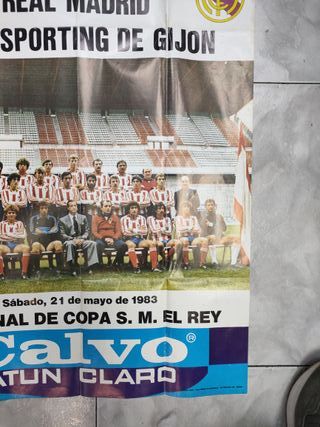 Cartel Semifinal Copa del Rey 1983 Sporting Gijon,
