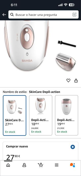 Depiladora Cecotec Bamba SkinCare Inalámbrica