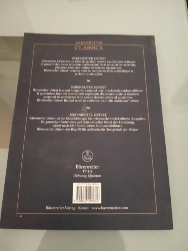 Partituras Debussy Quatuor op. 10
