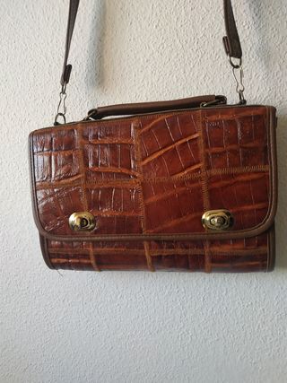 Bolso vintage piel marrón