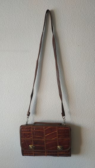 Bolso vintage piel marrón
