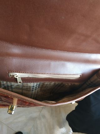 Bolso vintage piel marrón