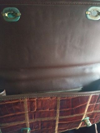 Bolso vintage piel marrón