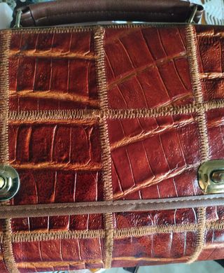 Bolso vintage piel marrón