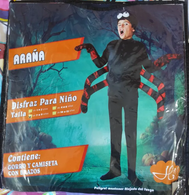 Disfraz Araña Halloween Niño Talla 7-9 Años
