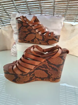 Tacones Cuña Mango Animal Print Serpiente España