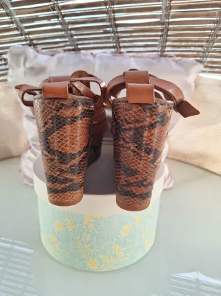 Tacones Cuña Mango Animal Print Serpiente España