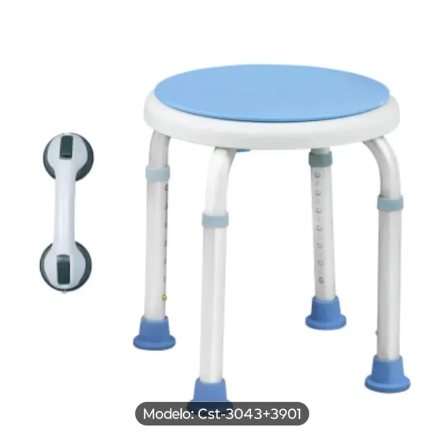 Silla de Baño y Agarre Azul/Blanco