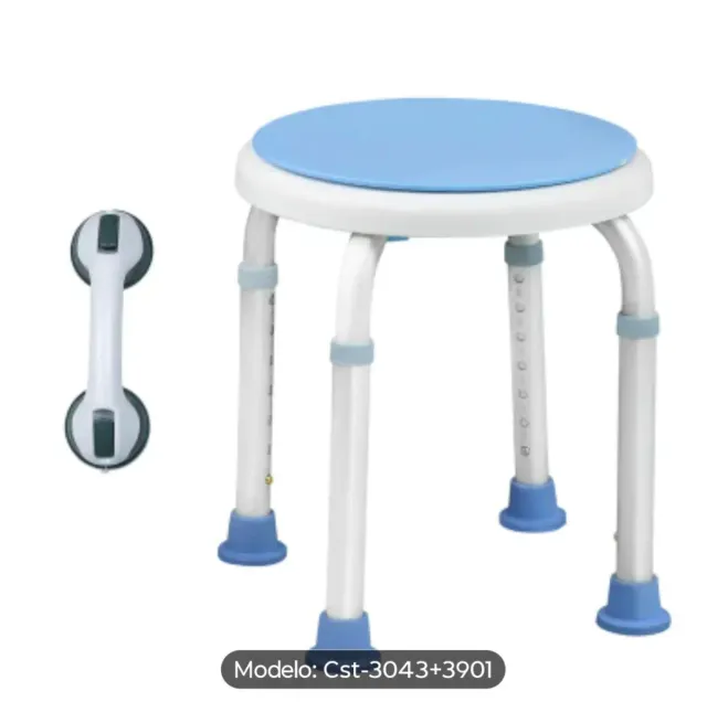 Silla de Baño y Agarre Azul/Blanco