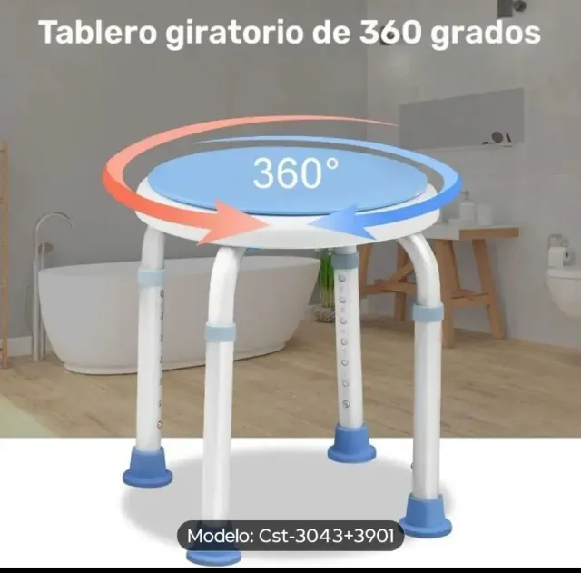 Silla de Baño y Agarre Azul/Blanco