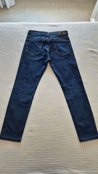 Pantalón Vaquero Mango Azul Oscuro Ajustado