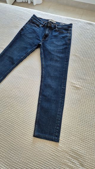 Pantalón Vaquero Mango Azul Oscuro Ajustado