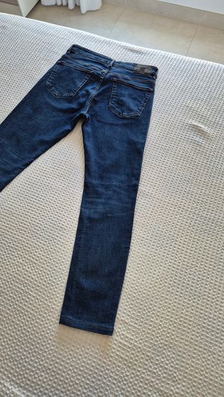 Pantalón Vaquero Mango Azul Oscuro Ajustado