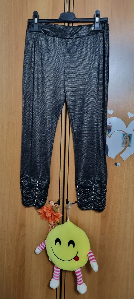 Pantaloni Fousox neri/argento