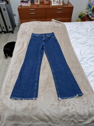 Vaqueros Mango T36 Culotte Deshilachados